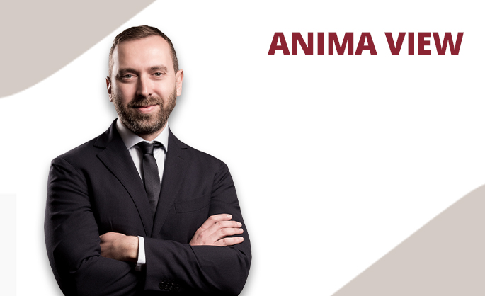 Un professionista in giacca e cravatta si erge sicuro di sé con le braccia incrociate, accompagnato dal testo “ANIMA VIEW” sul lato.